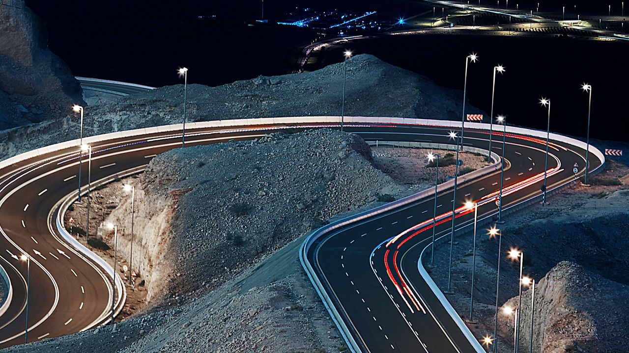 Drone view of the road