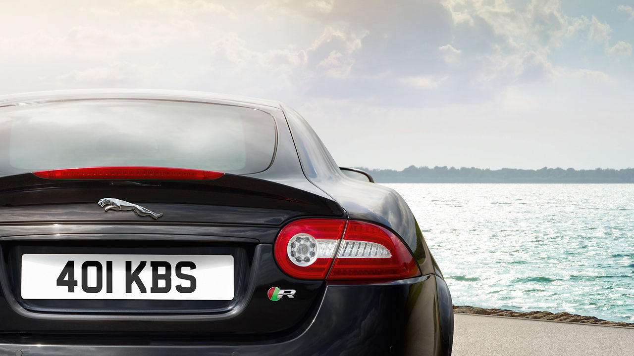 Jaguar XK parked at Infront of beach 