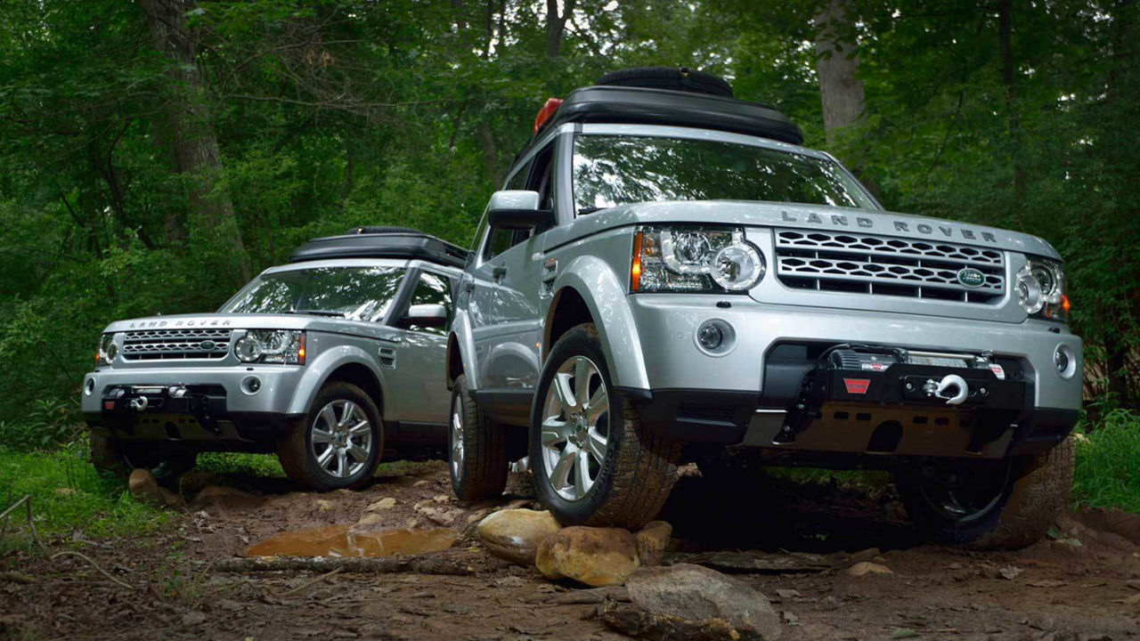 Two Land Rover Vehicles Off-Road