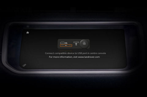 Infotainment system showing USB settings