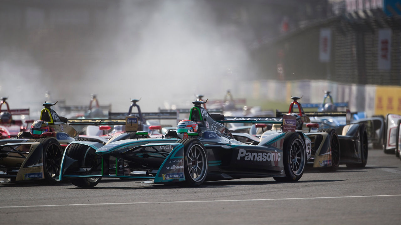 Jaguar Racing Cars running on Tracker 