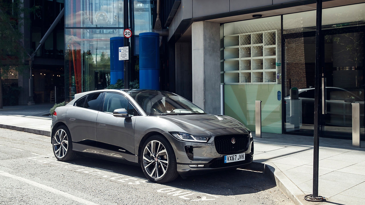 Parked Jaguar I-Pace  Side view