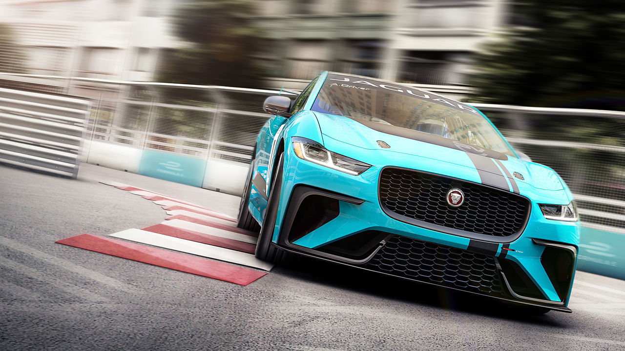 Jaguar I-PACE Etrophy on racing track