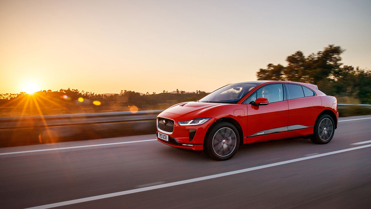 Jaguar I-Pace Running on the road