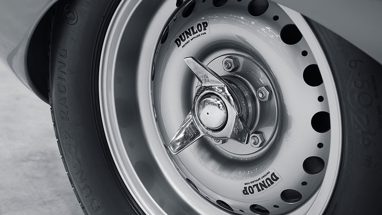 Jaguar D-Type Tire and Wheel close up view