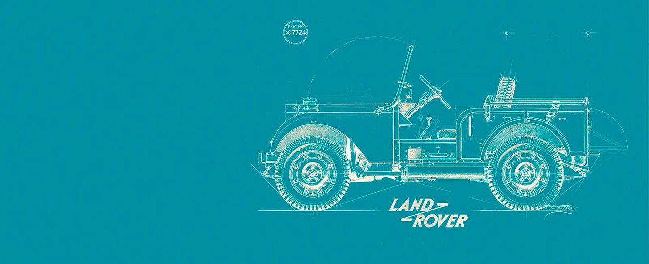 Land Rover Defender Blue Print illustration