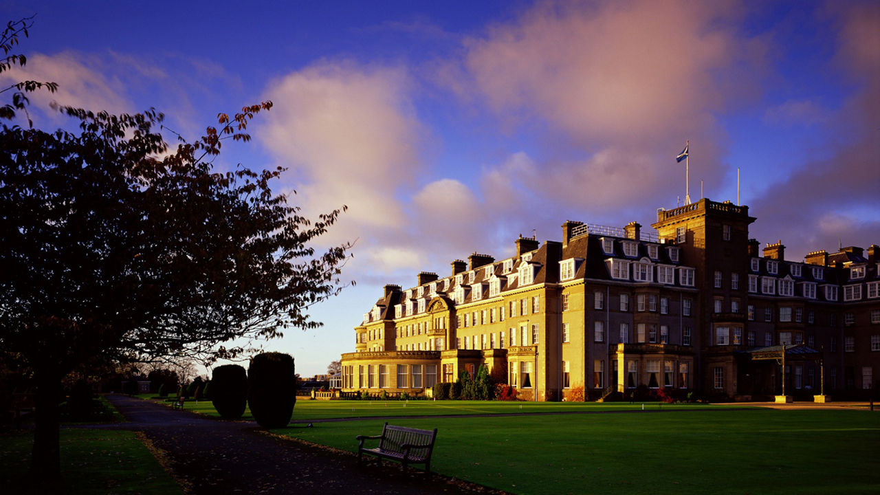 Gleneagles Hotel view in Scotland 